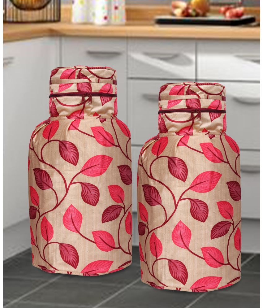     			E-Retailer Set of 2 Polyester Red Cylinder Cover