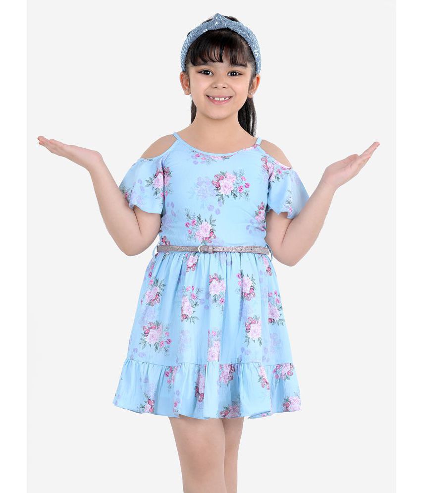     			Naughty Ninos - Blue Polyester Girls Frock ( Pack of 1 )