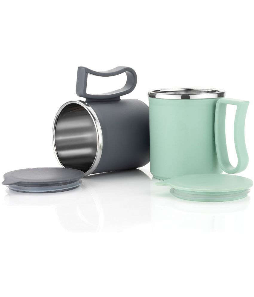     			OFFYX - Multicolor Steel Coffee Mug ( Pack of 2 )