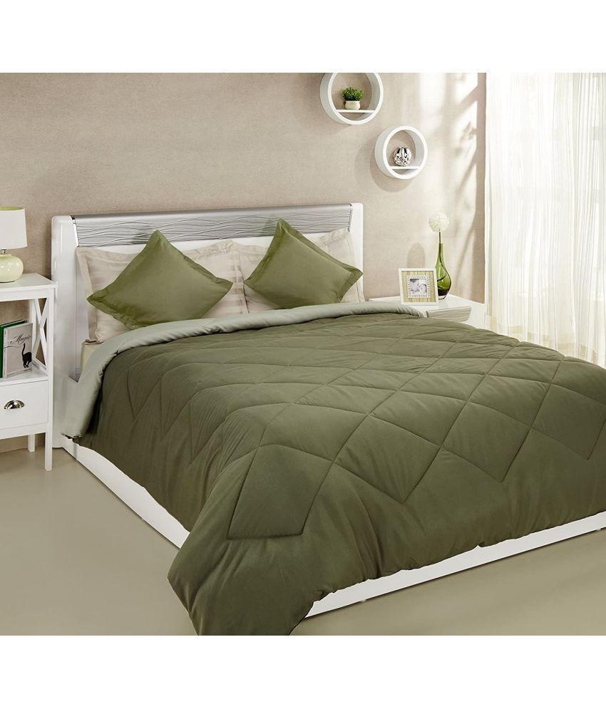     			RIAN Double Poly Cotton Green Plain Comforter