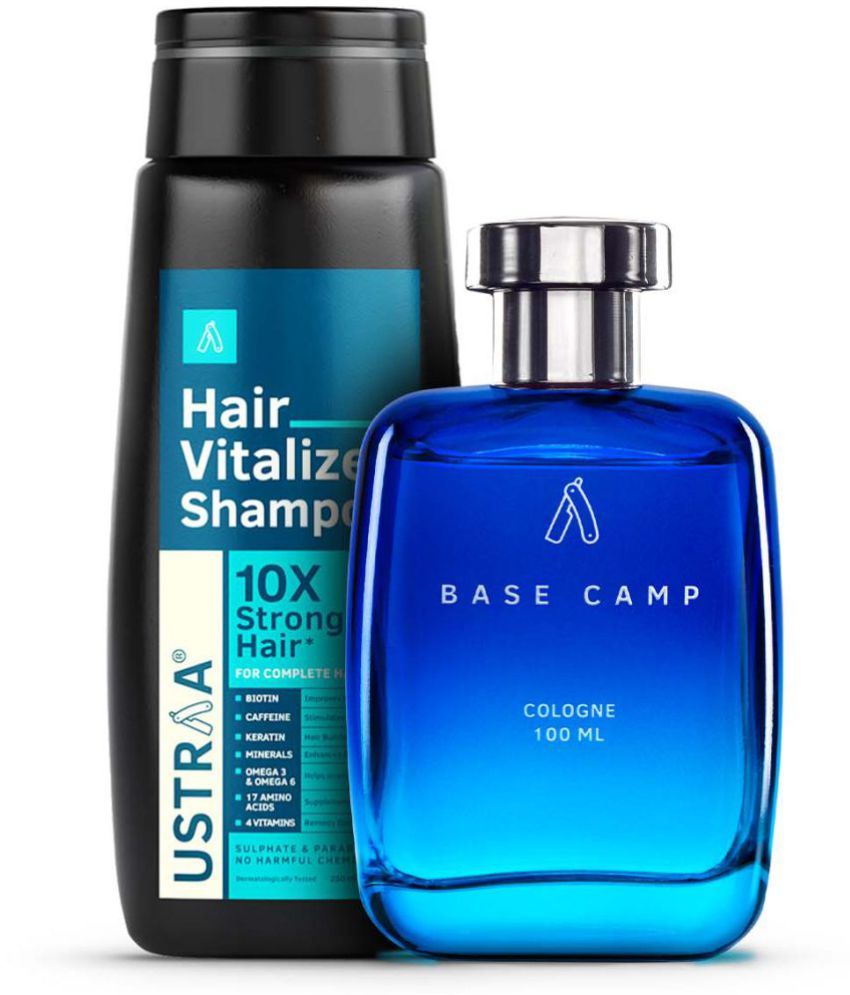     			Ustraa Hair Vitalizer Shampoo - 250ml & Base Camp Cologne - 100 ml - Perfume for Men