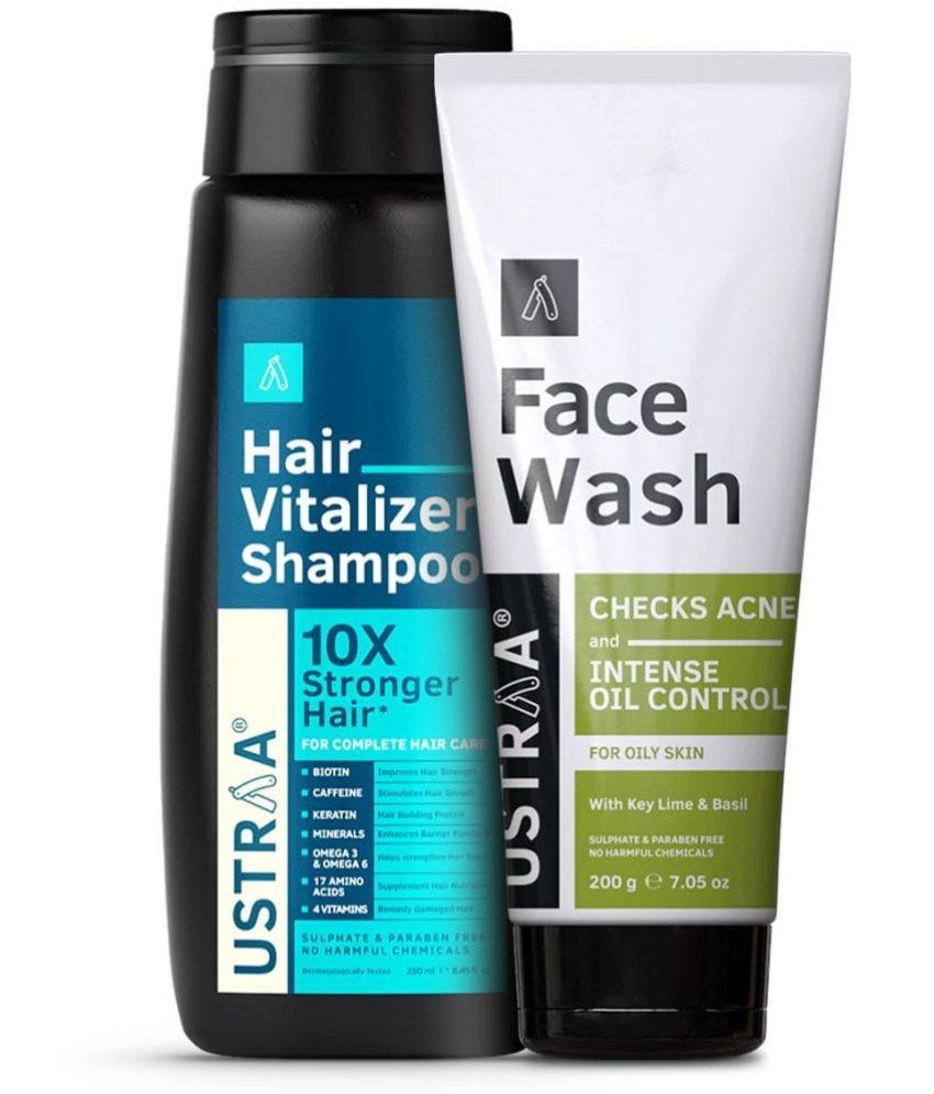     			Ustraa Hair Vitalizer Shampoo - 250ml & Face Wash Oily Skin - 200g