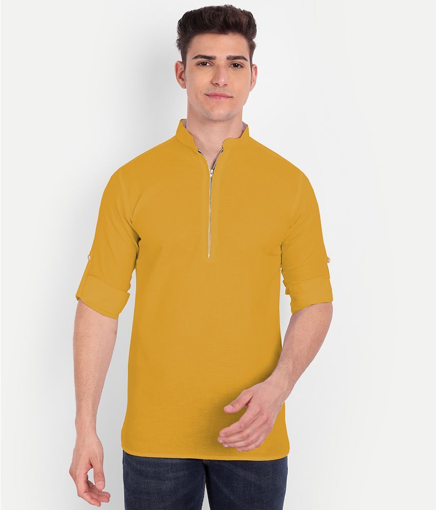     			Vida Loca - Yellow Cotton Slim Fit Men's Casual Shirt ( Pack of 1 )