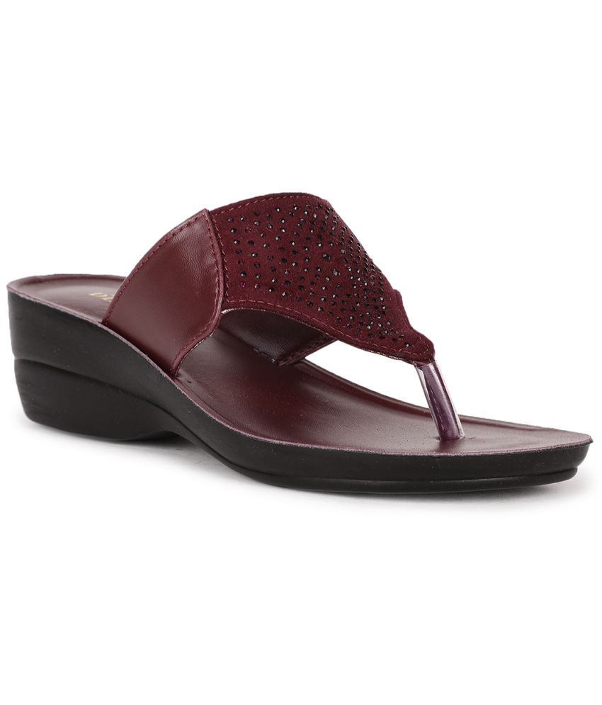     			Bata - Maroon Women's Slip On Heels