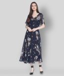 Rare - Navy Blue Polyester Women's Fit And Flare Dress ( Pack of 1 )