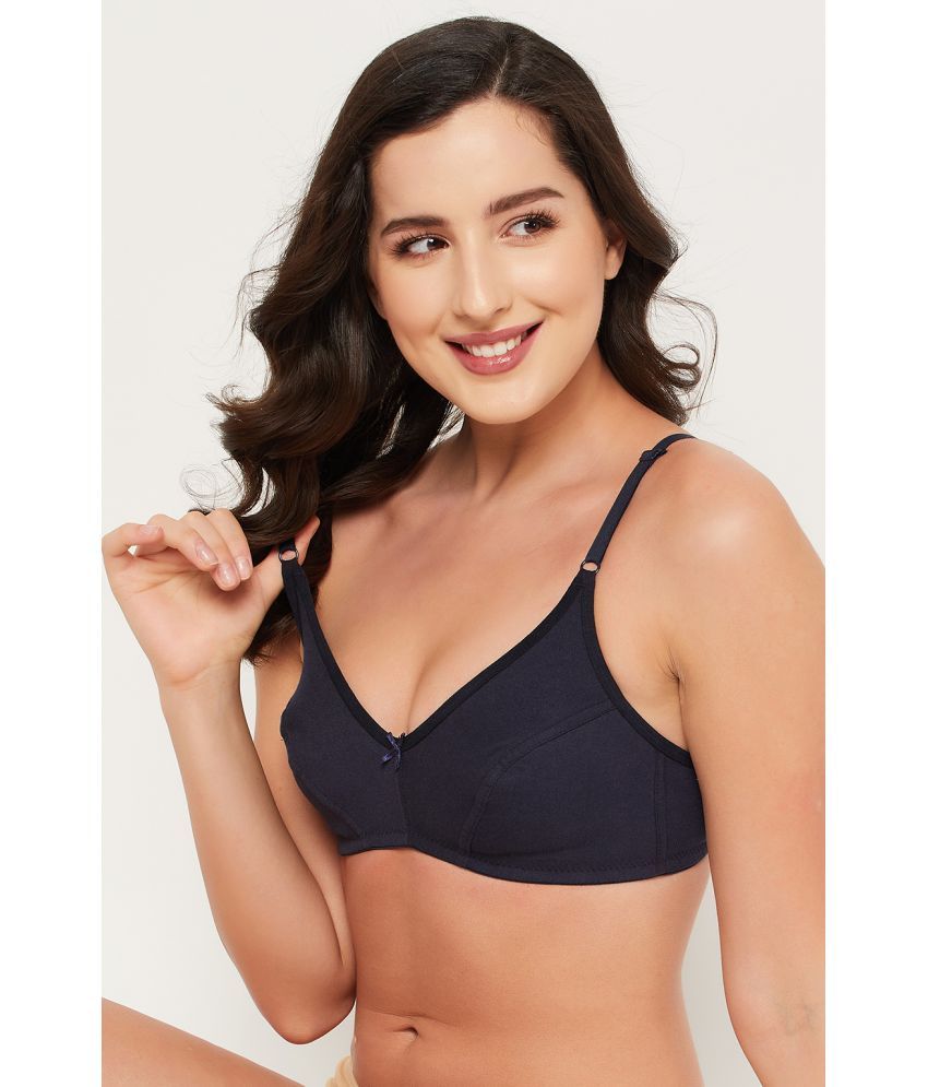     			Clovia Cotton Blend Non Padded Women's Plunge Bra ( Navy Blue )