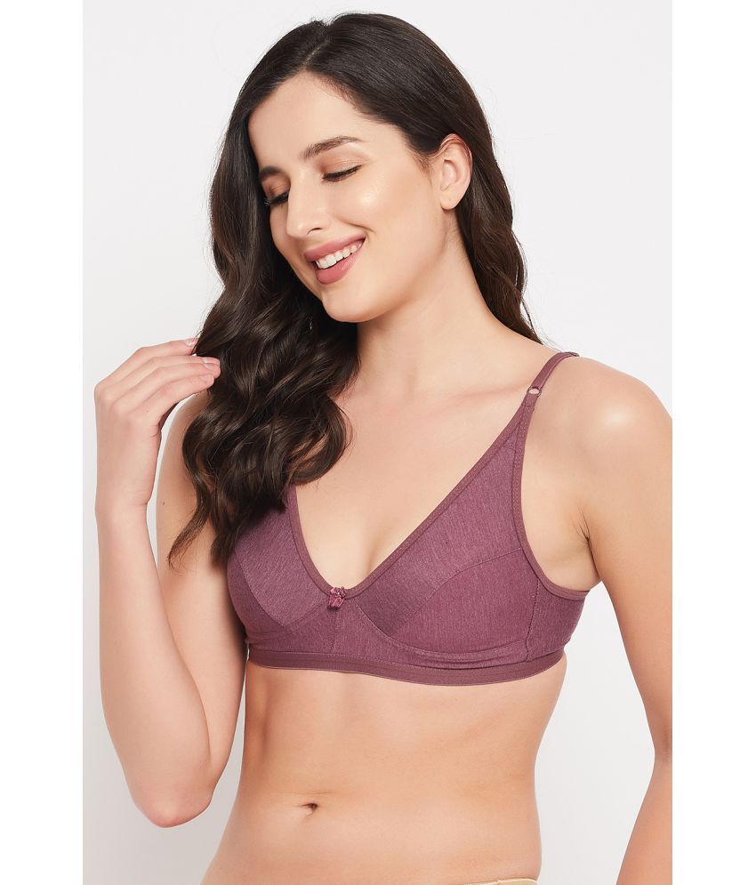     			Clovia - Purple Cotton Blend Women's T-Shirt Bra