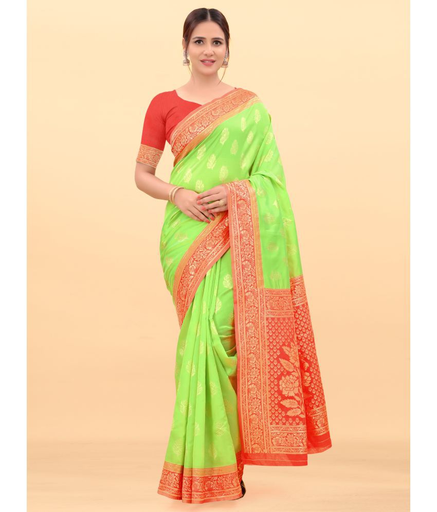     			Ishika Fab - Green Cotton Saree With Blouse Piece ( Pack of 1 )