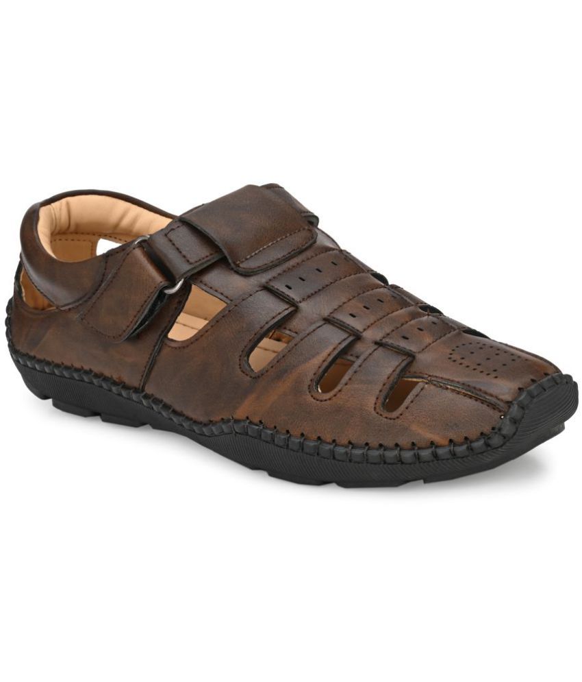     			SHENCES - Brown Men's Sandals