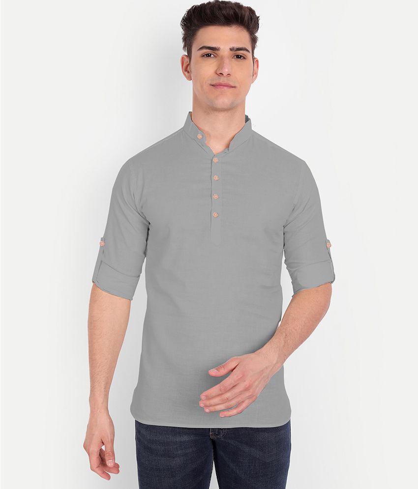     			Vida Loca - Grey Linen Slim Fit Men's Casual Shirt ( Pack of 1 )