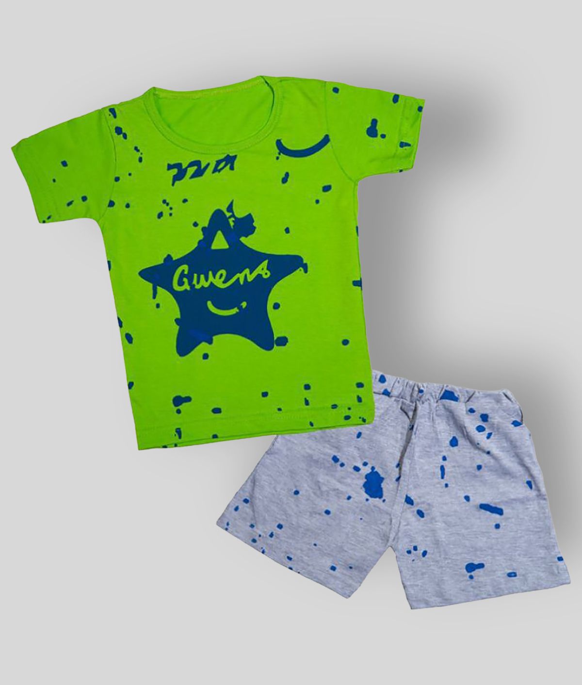     			CATCUB - Green Cotton Blend T-Shirt & Shorts For Baby Boy ( Pack of 1 )