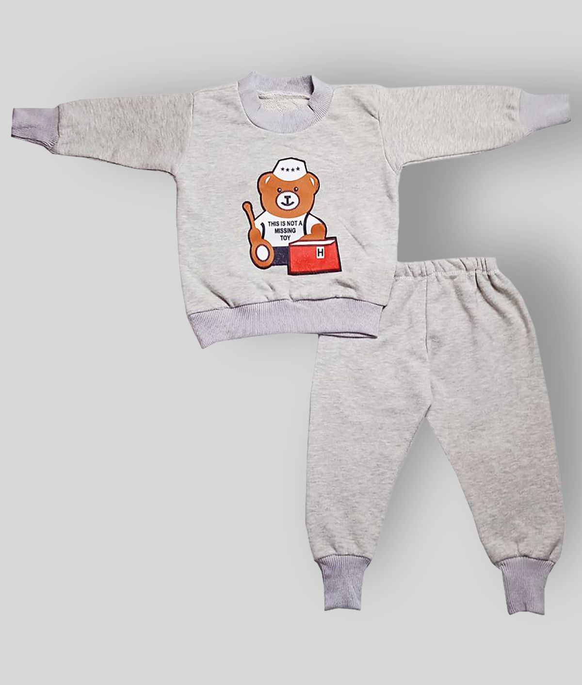     			harshvardhanmart.com - Gray Cotton Blend T-Shirt & Shorts For Baby Boy ( Pack of 1 )