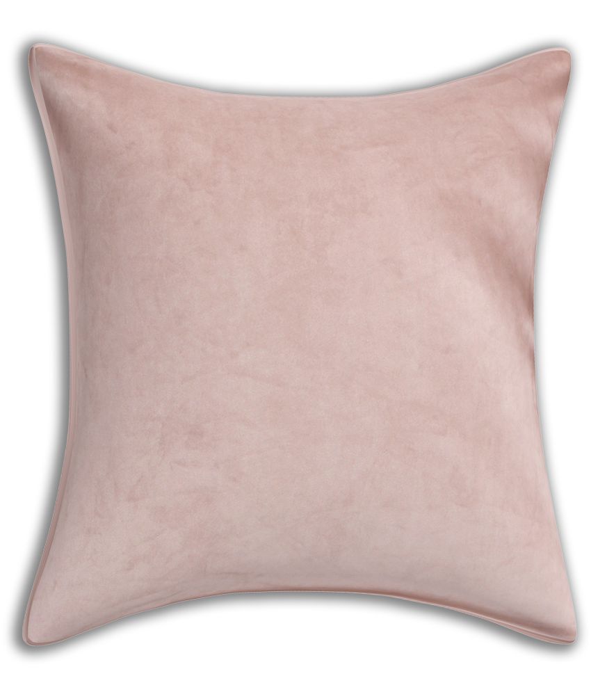     			INDHOME LIFE - Beige Set of 2 Velvet Square Cushion Cover