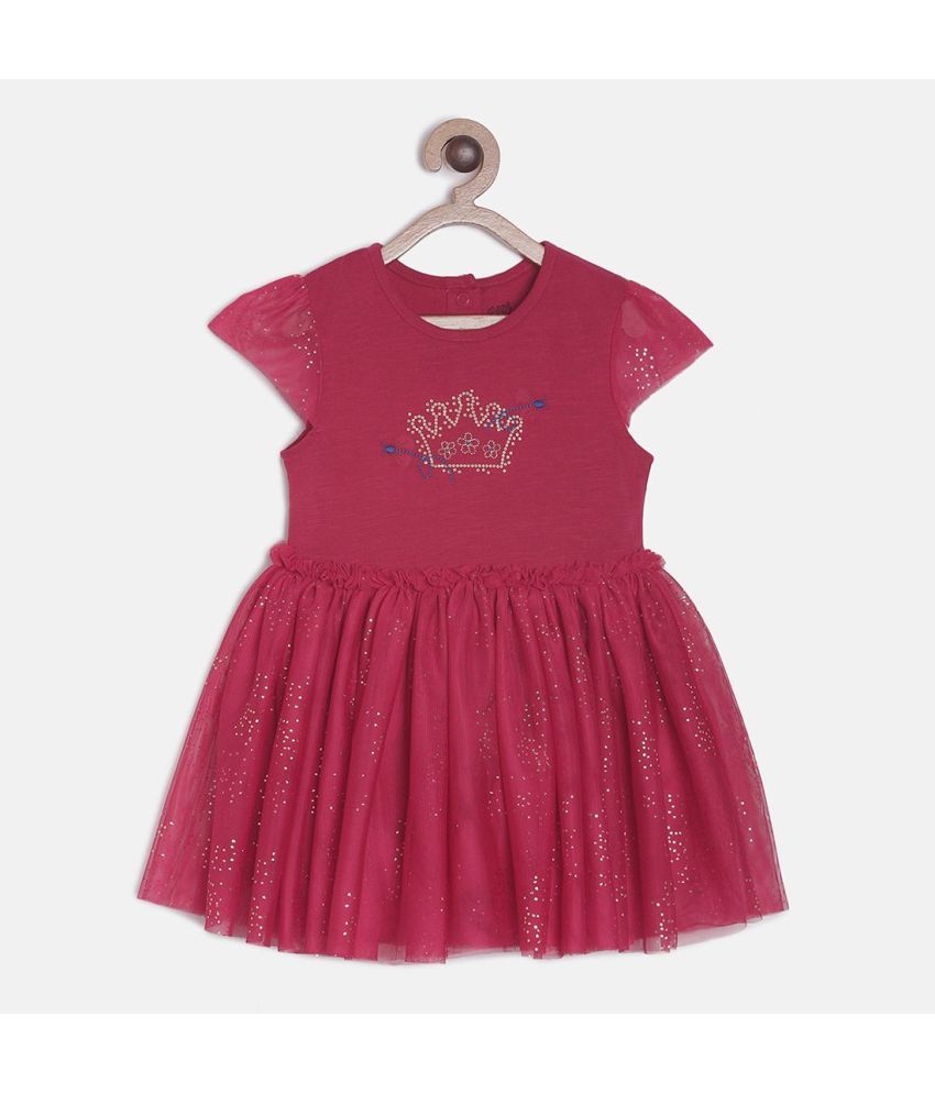     			MINI KLUB - Red Cotton Baby Girl Dress ( Pack of 1 )