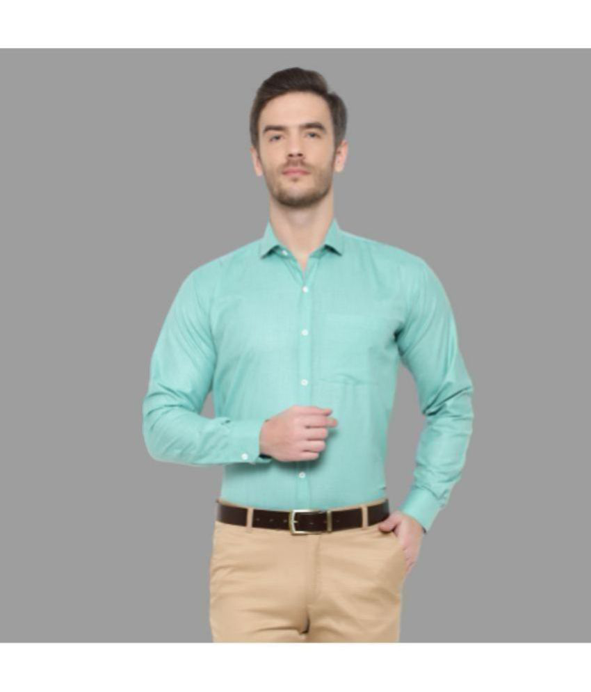     			SREY - Green Cotton Blend Slim Fit Men's Formal Shirt ( Pack of 1 )