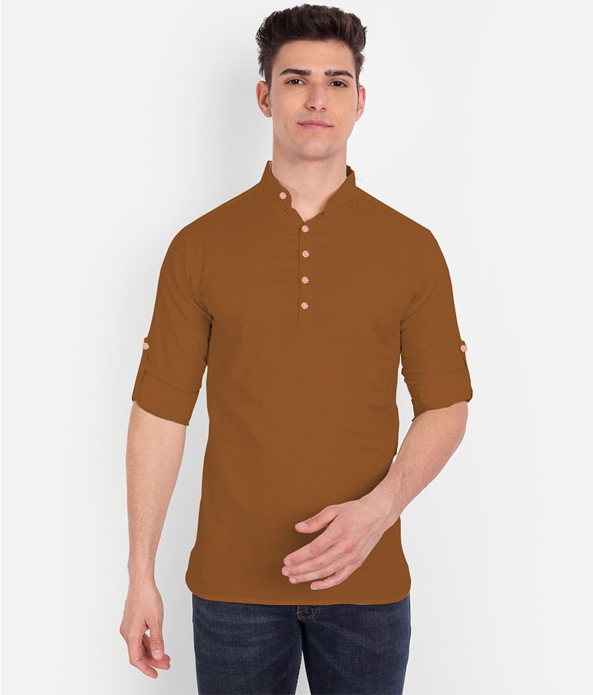     			Vida Loca - Mustard Linen Slim Fit Men's Casual Shirt ( Pack of 1 )