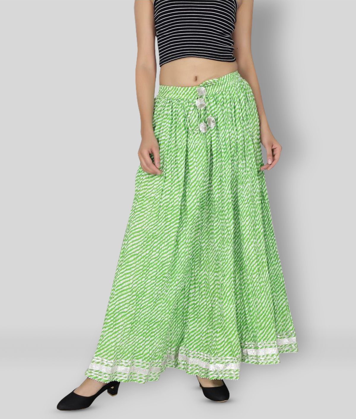     			FABRR - Green Cotton Women's A-Line Skirt ( Pack of 1 )
