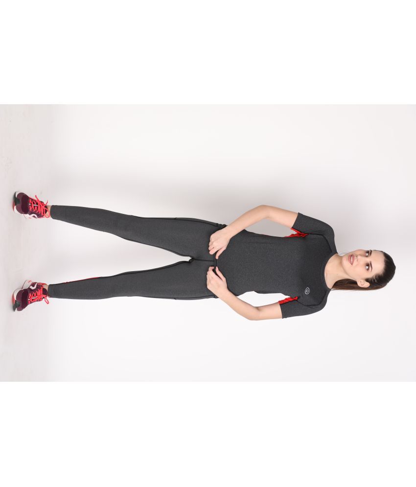     			Chkokko Red Polyester Solid Tracksuit - Single
