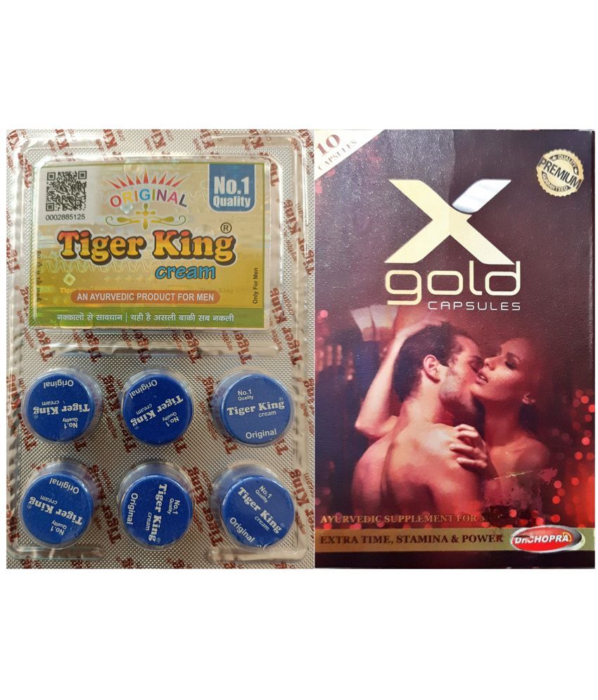     			Combo of Tiger King Cream An Ayurvedic Product for Men 100% Original & Dr Chopra X Gold  For Man Stamina & Power Capsule