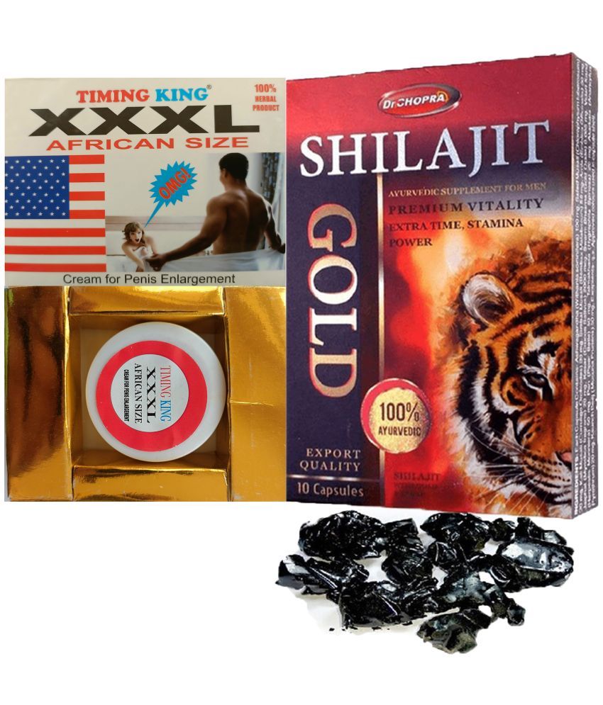     			Combo of Timing King XXXL African Size Cream for Men & Dr Chopra Shilajit gold 10 Cap.