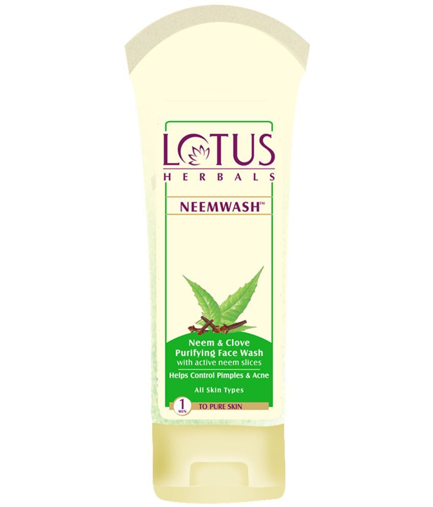     			Lotus Herbals Neemwash Neem & Clove Ultra Purifying Face Wash With Active Neem Slices , 120Ml