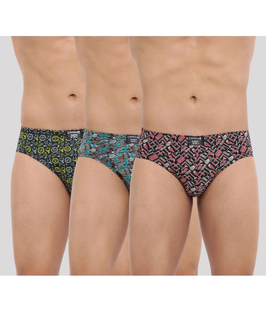     			Pack of 3 Dollar Bigboss Assorted Printed Cotton Blend Men Brief