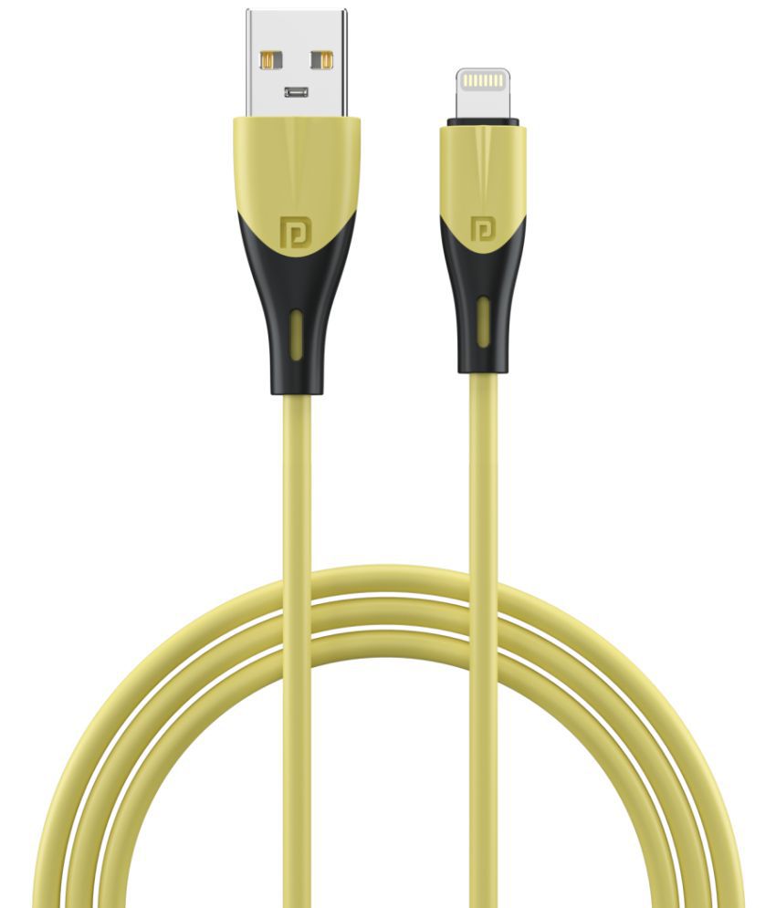     			Portronics Konnect Way 8 Pin Cable:8 Pin USB Charge & Sync Cable ,Yellow (POR 1466)