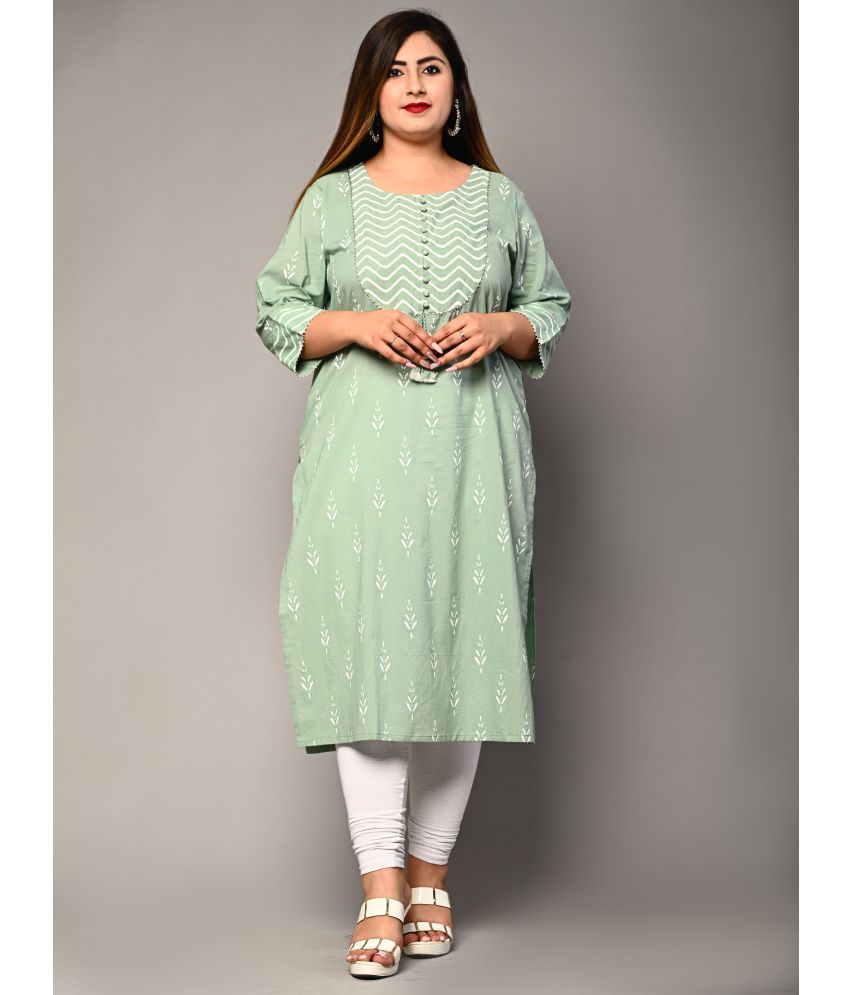     			Swasti - Green Cotton Women's Straight Kurti ( Pack of 1 )