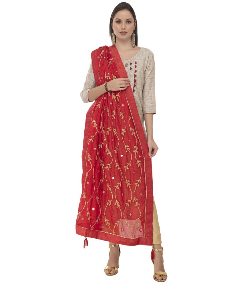     			A R Silk - Red Silk Women's Dupatta - ( Pack of 1 )