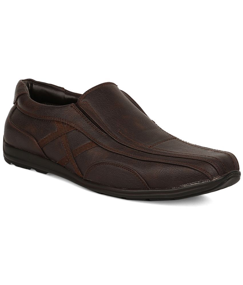     			Bata - Brown Men's Slip On Formal Shoes