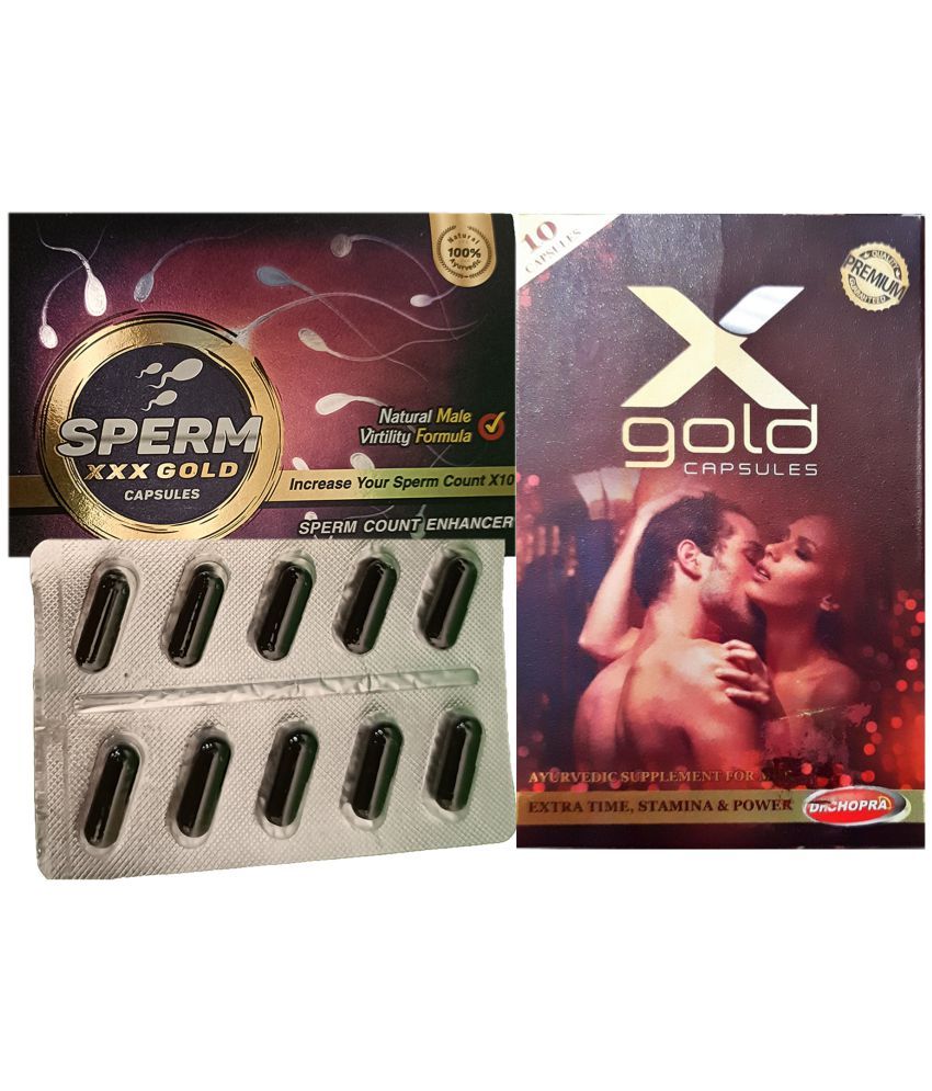     			Combo of Dr. Chopra Sperm XXX Gold Capsule For Men Sperm count Enhancer & Dr Chopra X Gold For Man Stamina & Power Capsule