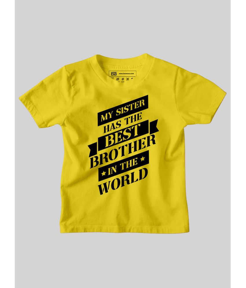     			Be Awara - Yellow Cotton Boy's T-Shirt ( Pack of 1 )