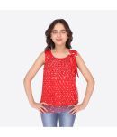 Cutecumber - Red Georgette Girls T-Shirt ( Pack of 1 )