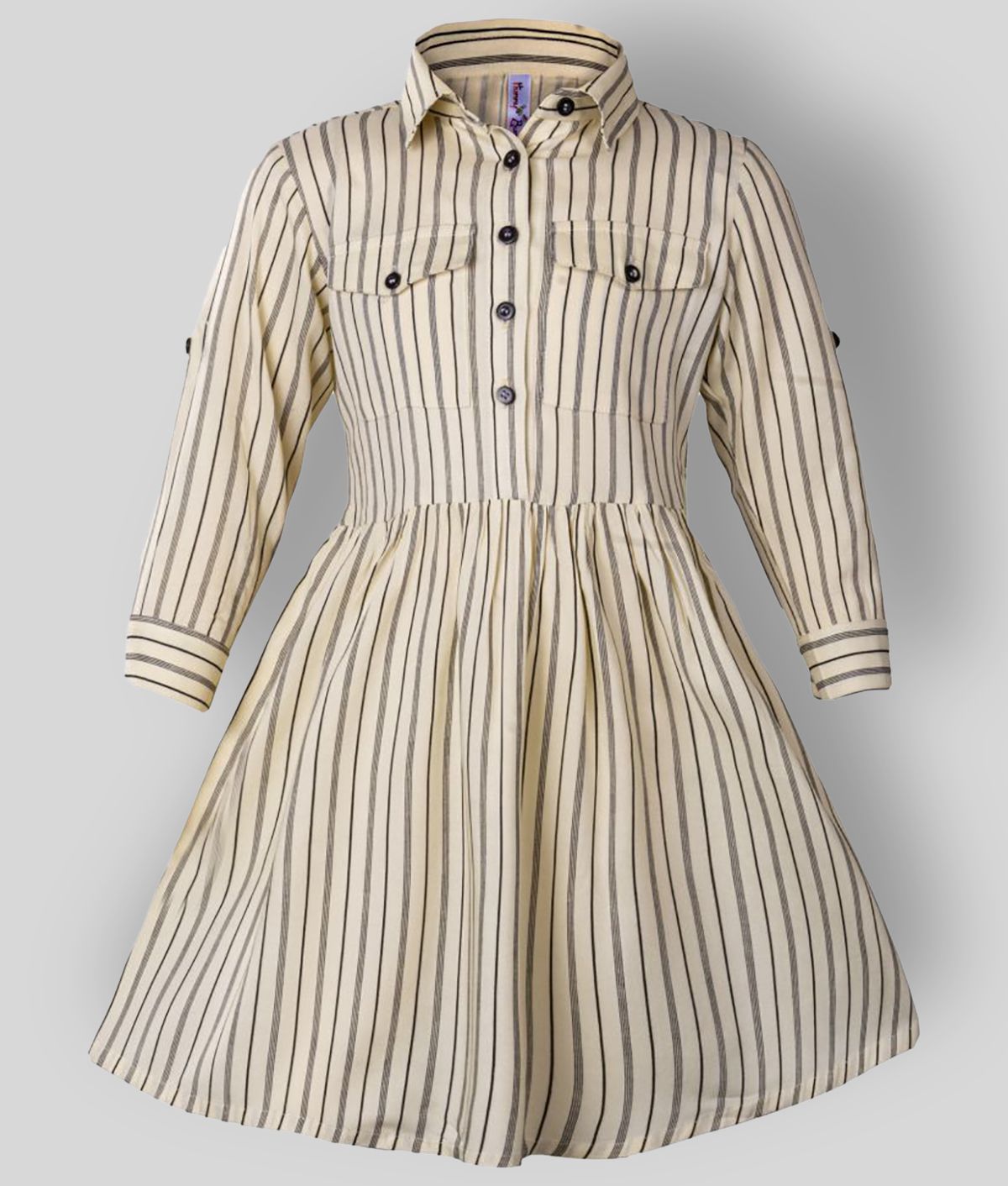     			Hunny Bunny - Beige Rayon Girl's Shirt Dress ( Pack of 1 )
