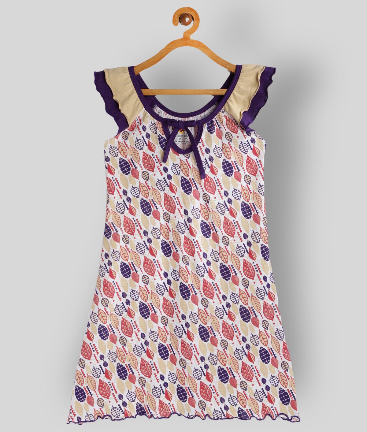     			Sinimini - Purple Cotton Girl's A-line Dress ( Pack of 1 )