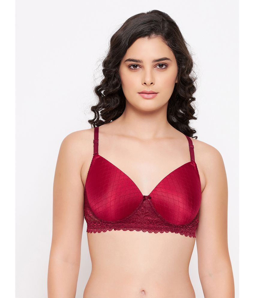     			Clovia Nylon Lightly Padded Women's Bralette Bra ( Maroon )