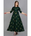 SIPET - Green Rayon Women's Flared Kurti ( Pack of 1 )