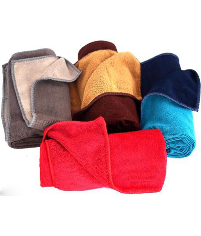     			sharabani - Microfibre Multicolor Solid Bath Towel ( Pack of 4 )