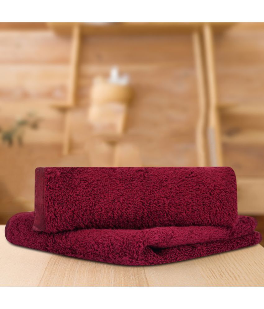 Lush & Beyond - Maroon Cotton Face Towel ( Pack of 2 )