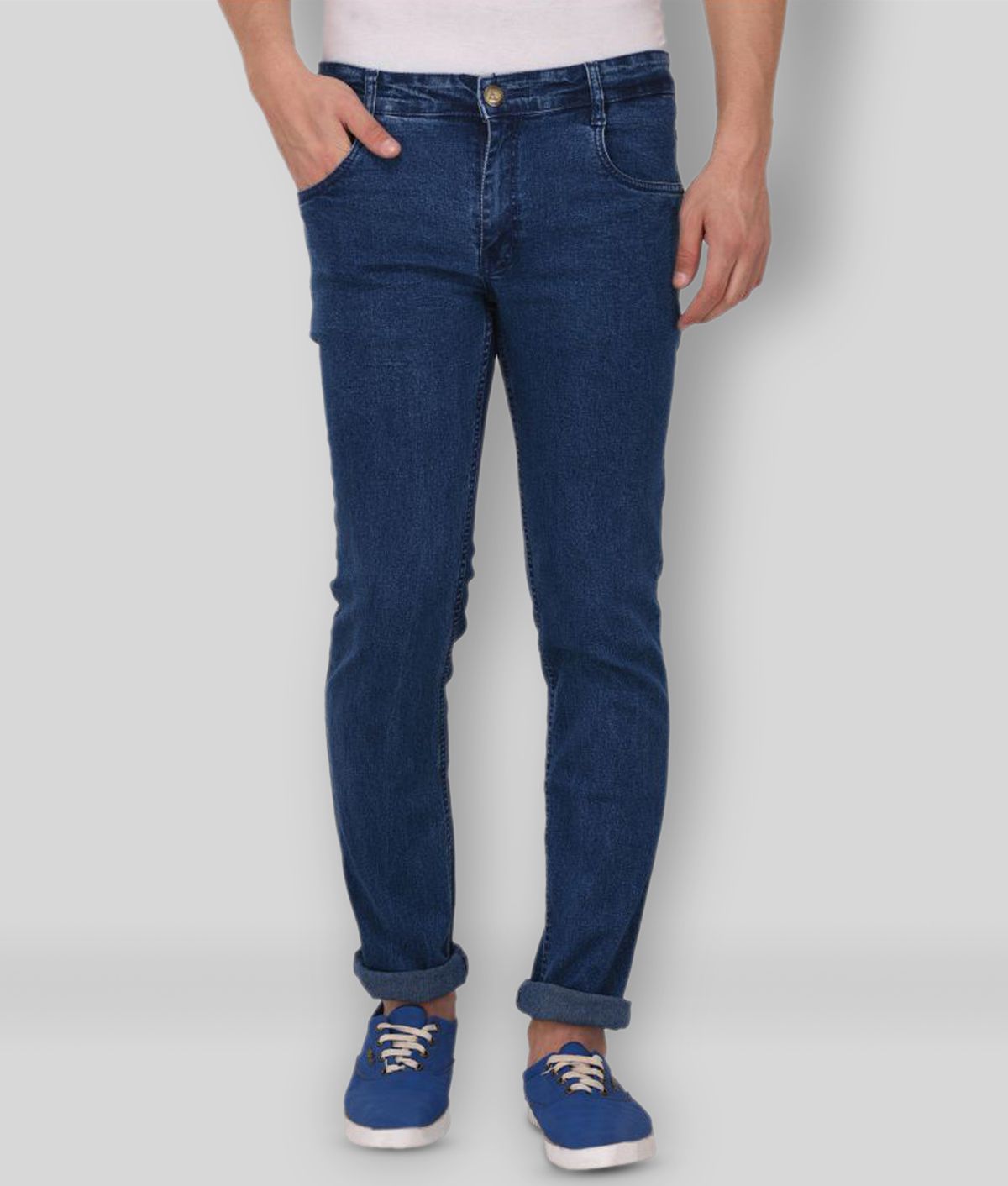 Studio Nexx - Dark Blue Cotton Blend Regular Fit Men's Jeans ( Pack of 1 )