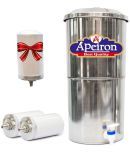 APEIRON STAINLESS STEEL WATER FILTER WTH 2 CERAMIC CANDLE 21 litres Gravity Water Purifier