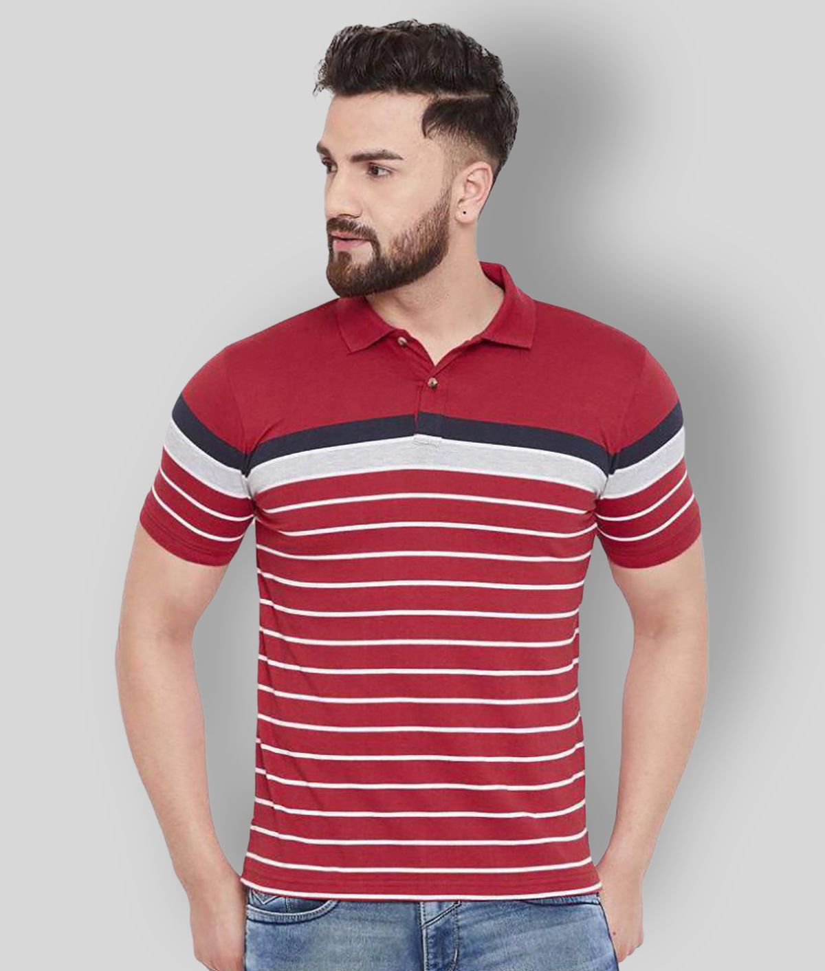     			AUSTIN WOOD - Red Cotton Blend Regular Fit Men's Polo T Shirt ( Pack of 1 )