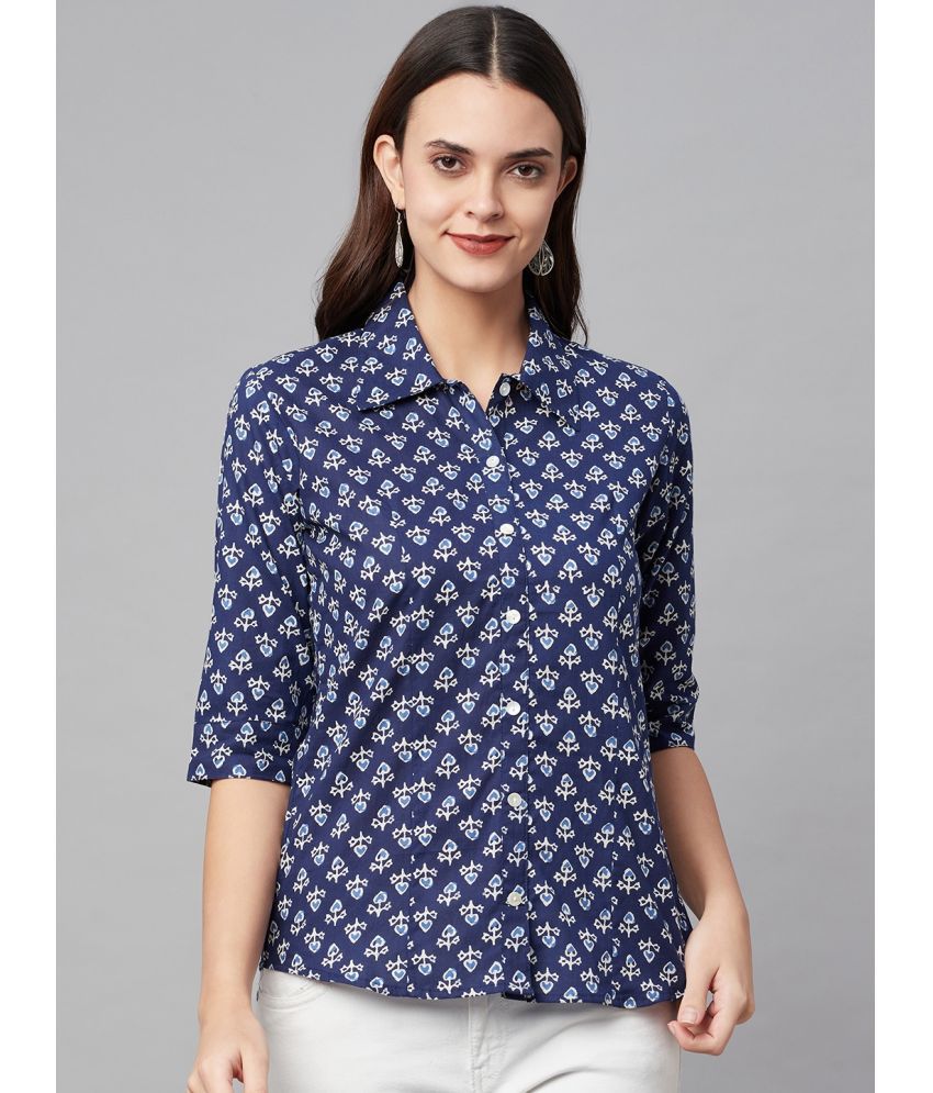 Divena Blue Cotton Shirt - Single