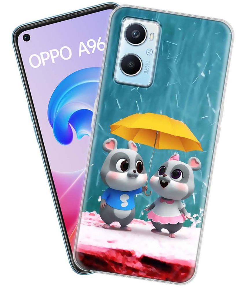     			NBOX - Multicolor Silicon Printed Back Cover Compatible For Oppo A96 ( Pack of 1 )