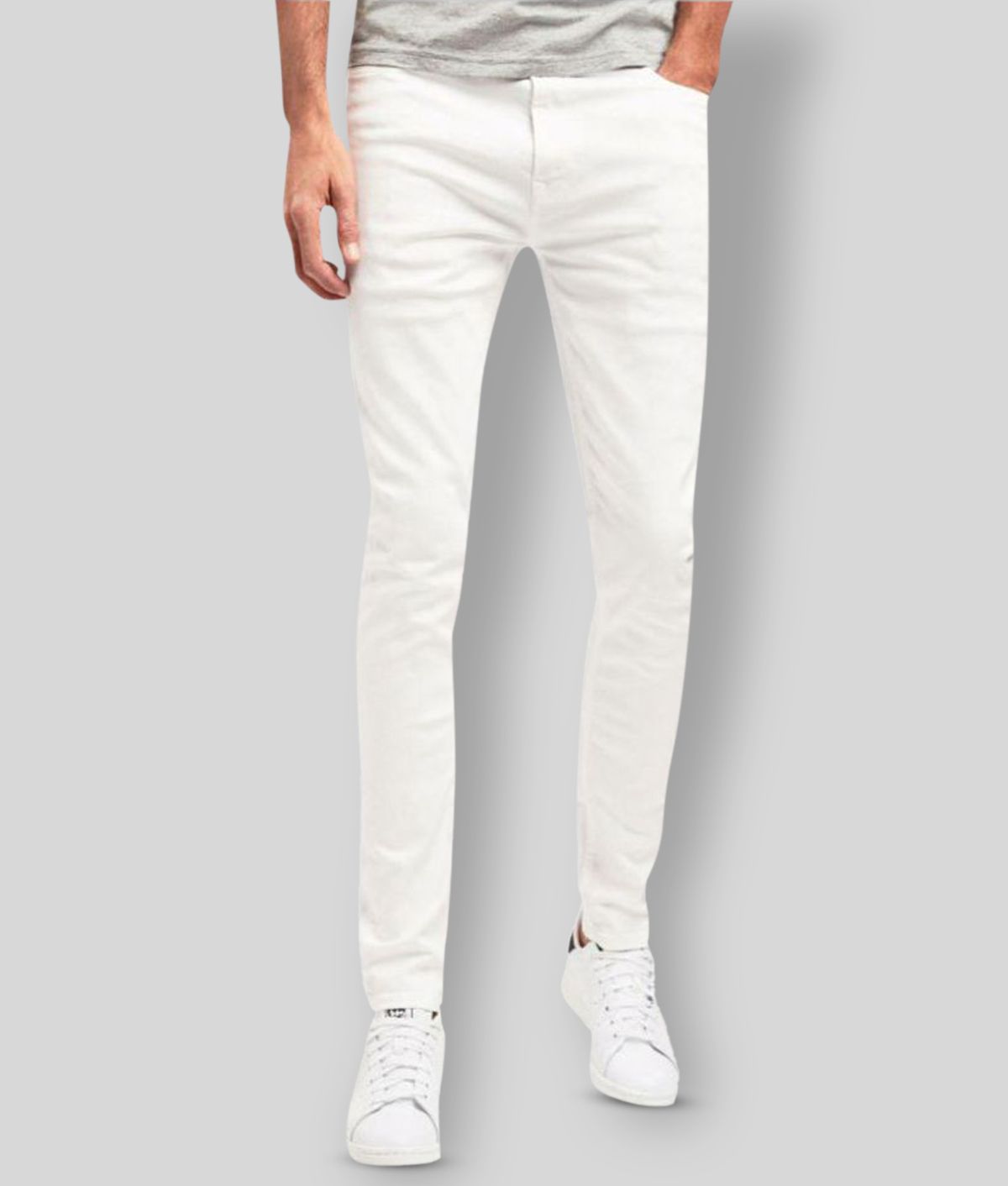     			HALOGEN - White Cotton Blend Skinny Fit Men's Jeans ( Pack of 1 )