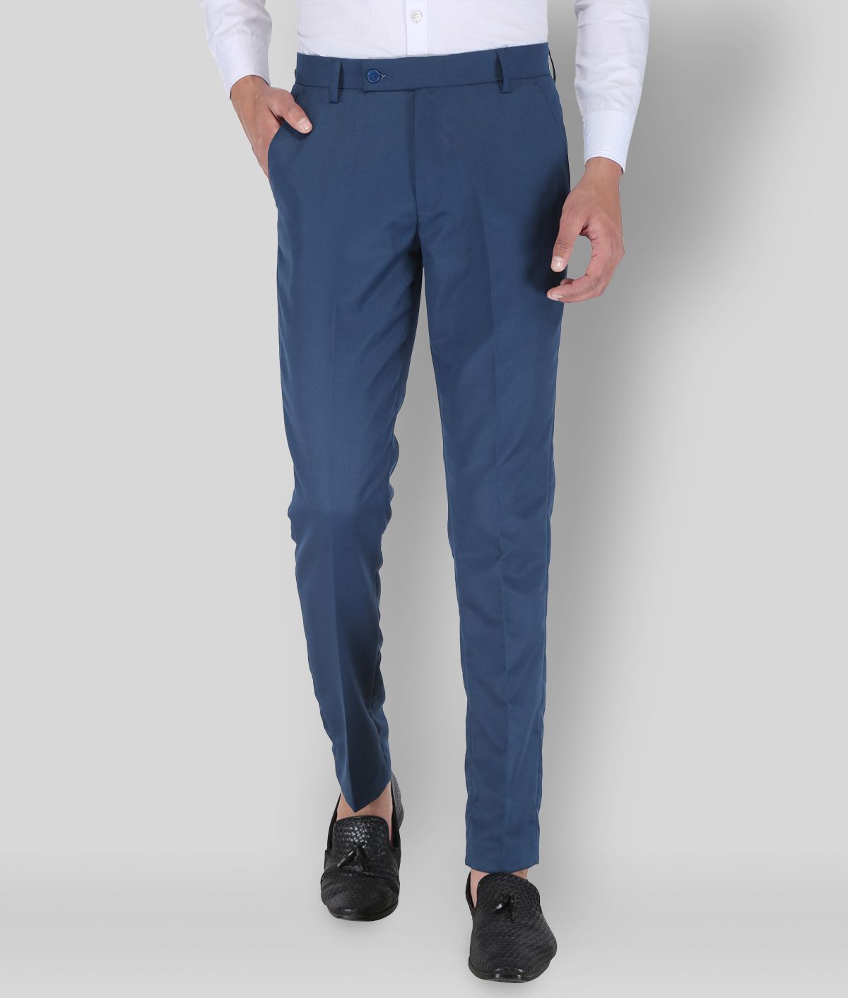     			Playerz - Blue Polycotton Slim - Fit Men's Trousers ( Pack of 1 )