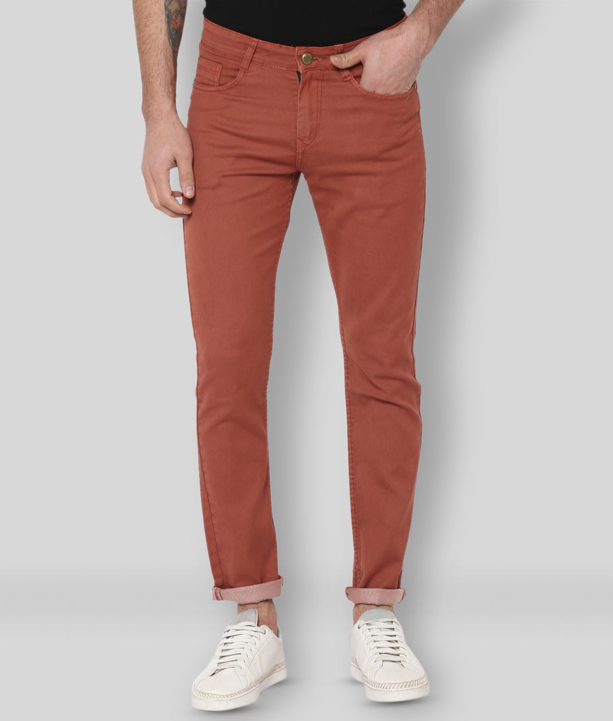     			Urbano Fashion - Rust Cotton Blend Slim Fit Men's Jeans ( Pack of 1 )