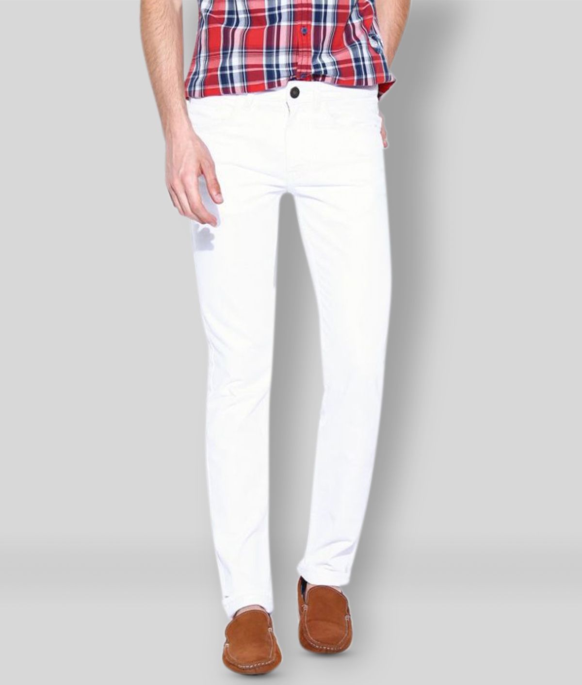     			X20 Jeans - White Cotton Blend Slim Fit Men's Jeans ( Pack of 1 )