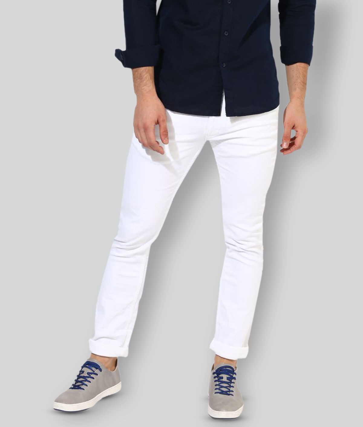     			X20 Jeans - White Cotton Blend Slim Fit Men's Jeans ( Pack of 1 )