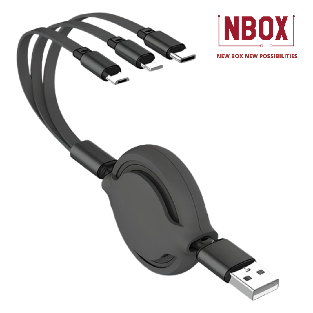 NBOX - Black 2.4 A Multi Pin Cable 1.2 Meter